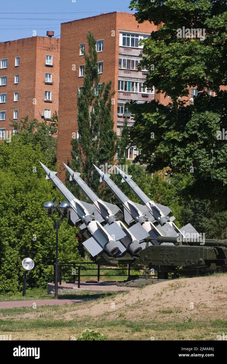 S-125 Boden-Luft-Raketen-System, Museum von militärischer Ausrüstung Stockfoto