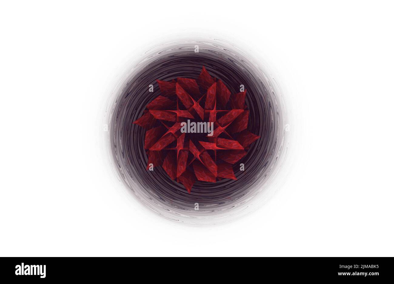Abstrakte aggressive fraktale rot-schwarze Figur Stockfoto