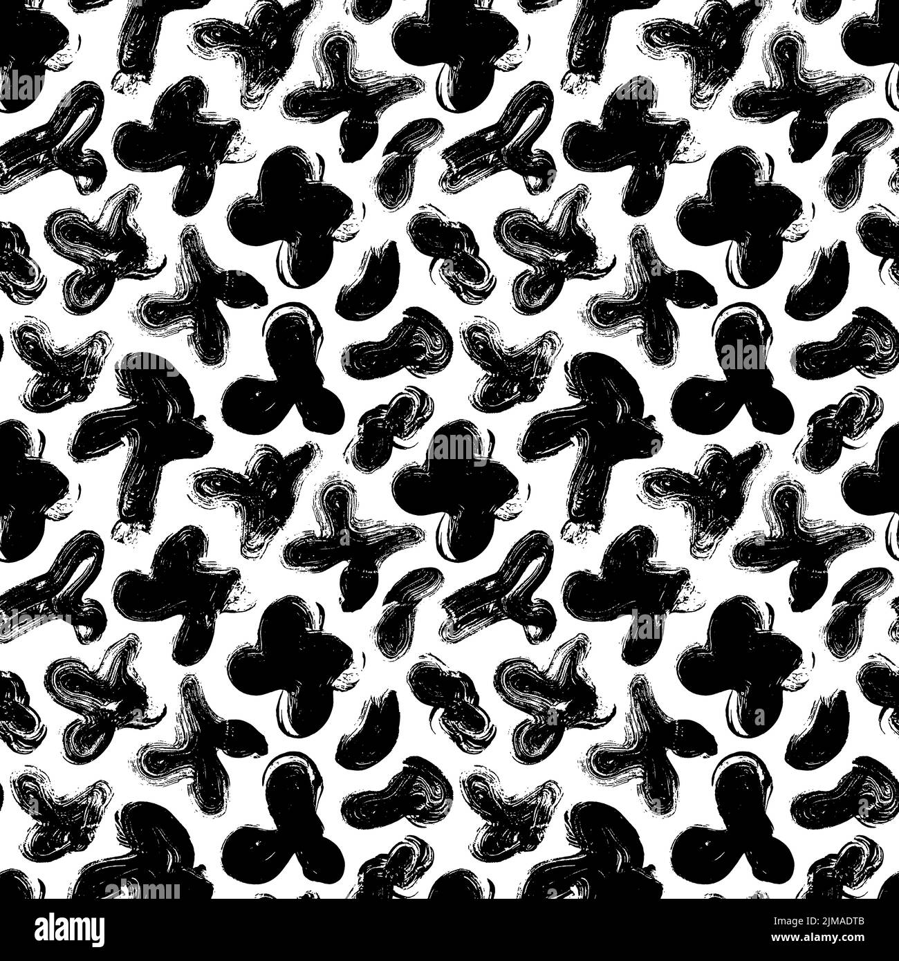 Organische handgezeichnete Formen Vektor nahtloses Muster. Stock Vektor