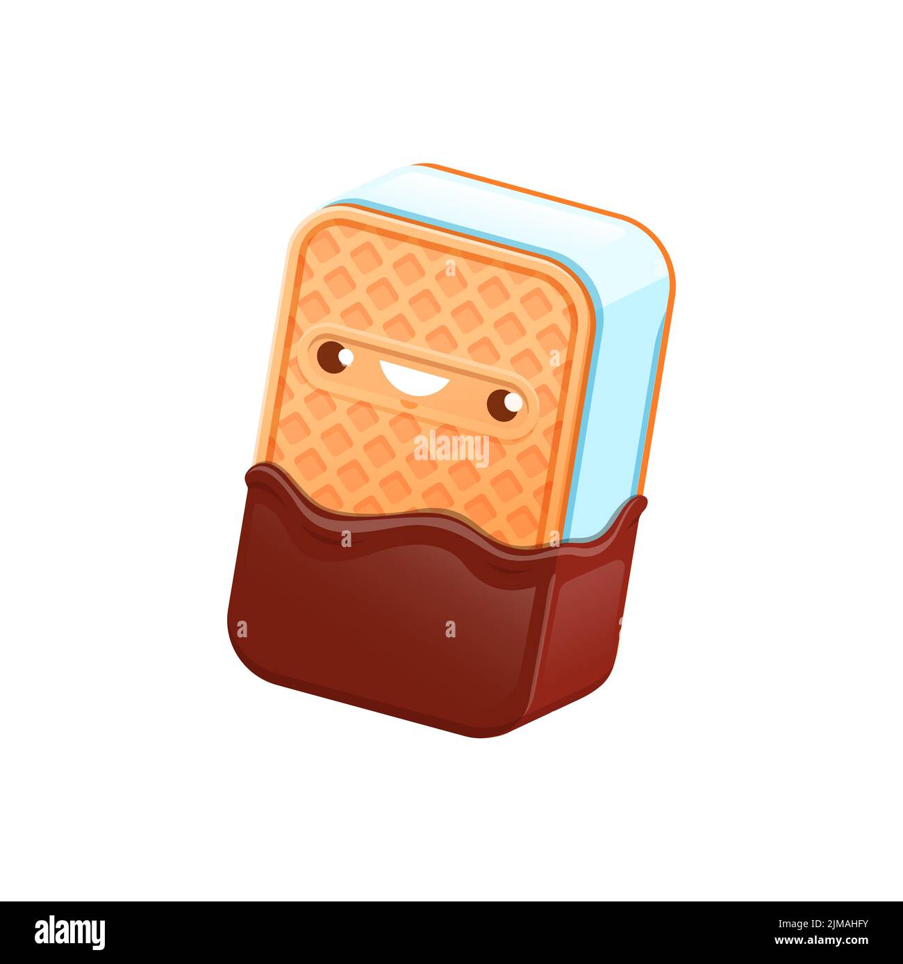 Cartoon-Sandwich-Eiscreme-Figur, Kawaii-Eiscreme-Persönlichkeit mit ...