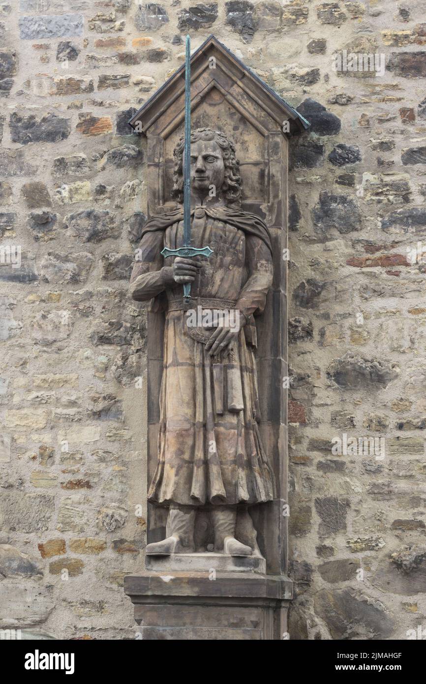 Halle - Roland-Statue, Deutschland Stockfoto