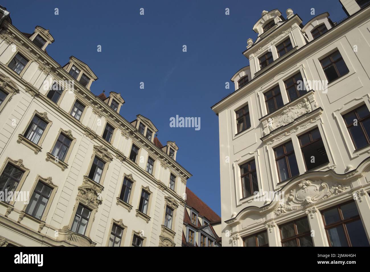 Leipzig - Häuser am Marktplatz, Deutschland Stockfoto