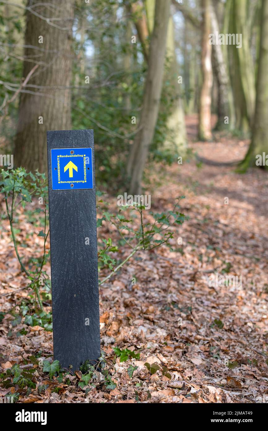 Wanderroute genannt Komiezenpad in der Nähe der Grenze zwischen den Niederlanden und Deutschland Stockfoto