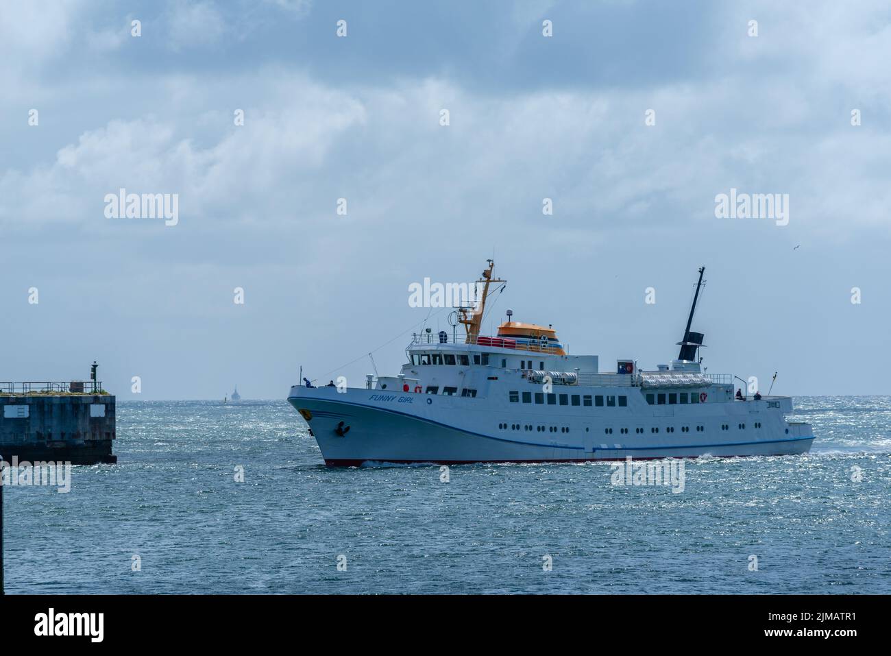 Passagierflugzeug, das Touristen auf die Hochseeinsel Helgoland, Nordsee, Schleswig-Holstein, Norddeutschland, Europa bringt Stockfoto