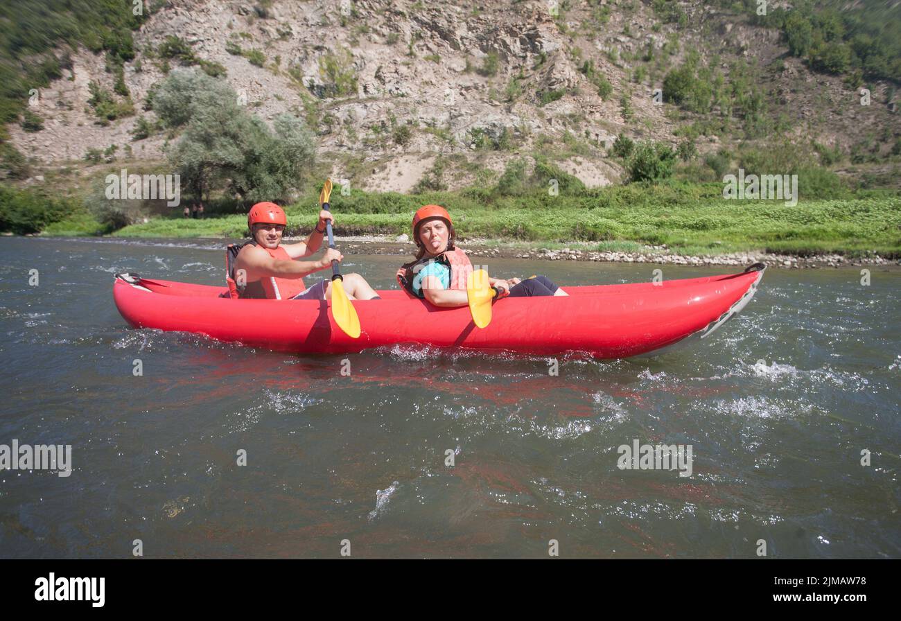 Rafting Kanu Fluss Stockfoto