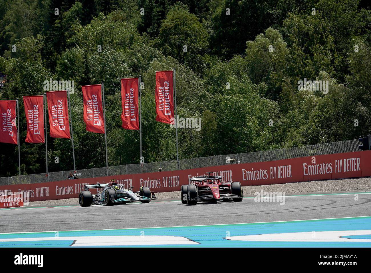 08.07.2022, Red Bull Ring , Spielberg, Formula 1 BWT Grosser Preis von Österreich 2022 , im Bild Charles Leclerc (MCO), Scuderia Ferrari, Lewis Hamil Stockfoto