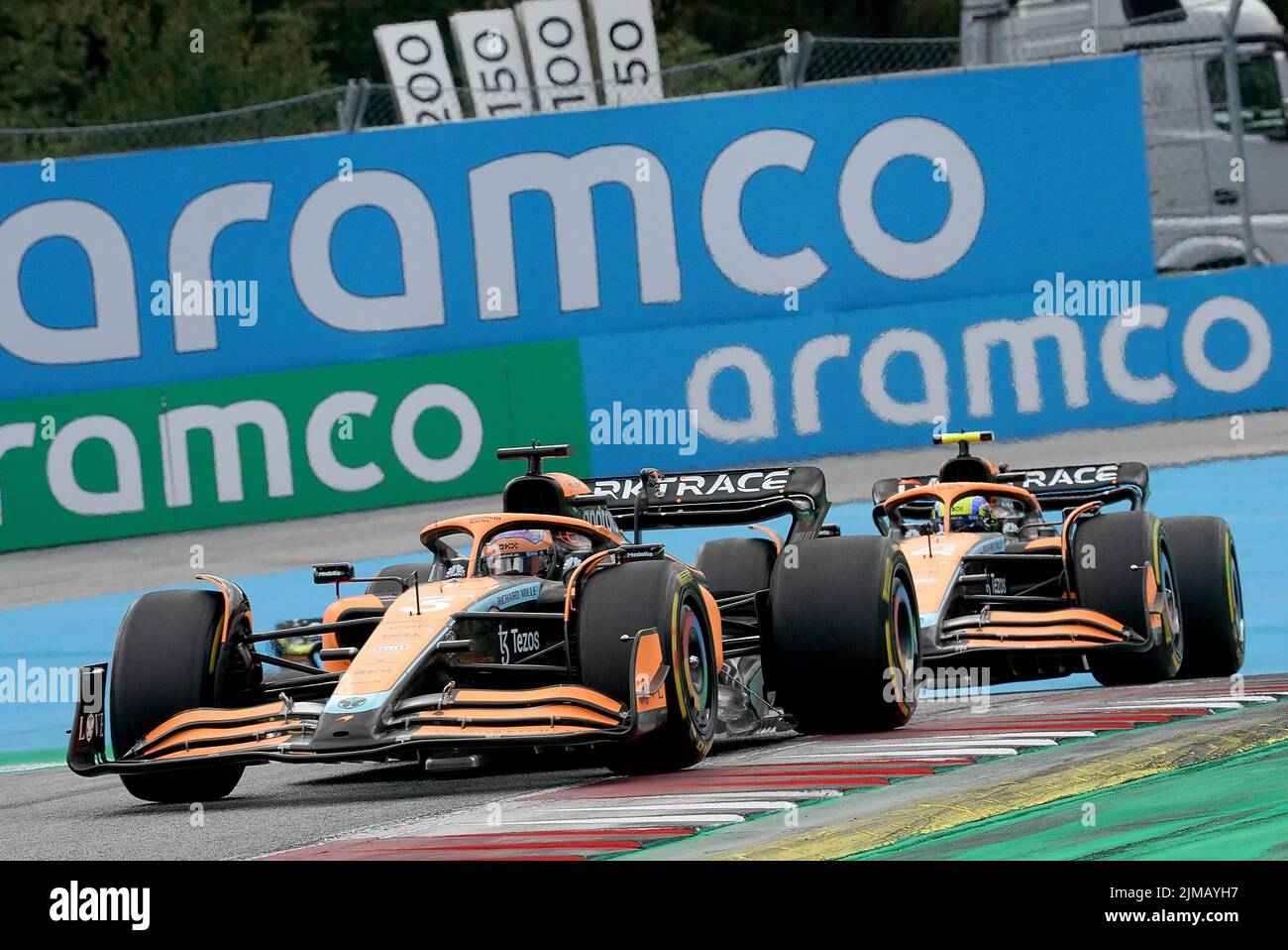 10.07.2022, Red Bull Ring , Spielberg, Formula 1 BWT Grosser Preis von Österreich 2022 , im Bild Daniel Ricciardo (AUS), McLaren F1 Team, Lando Norri Stockfoto