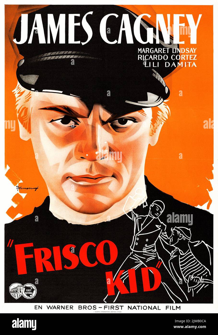Frisco Kid (Warner Bros., 1935). Schwedisches Filmplakat. James Cagney. Eric Rohman-Kunstwerk Stockfoto
