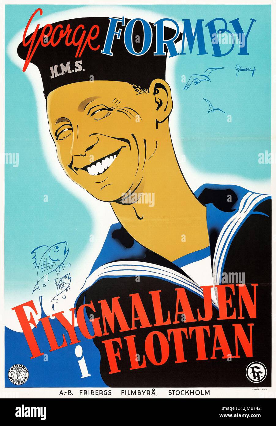 Flygmalajen i Flottan - Bell-bottom George (Kolumbien, 1945). Schwedisches Filmplakat - Eric Rohman Artwork Stockfoto