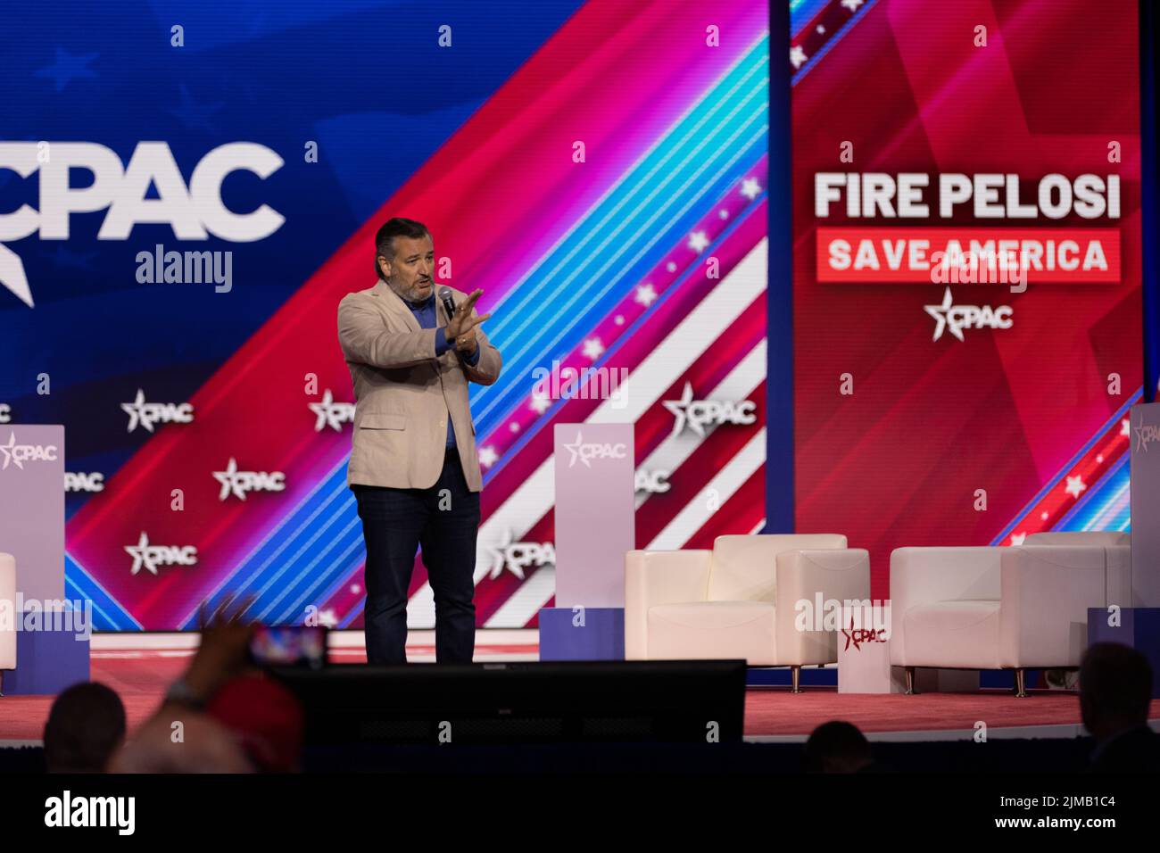 Dallas, USA. 05 August 2022. Sen Ted Cruz hält auf der konservativen politischen Aktionskonferenz eine Rede. Kredit: Valerio Pucci / Alamy Stockfoto