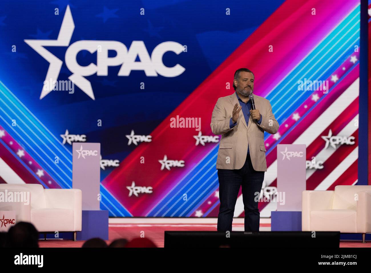 Dallas, USA. 05 August 2022. Sen Ted Cruz hält auf der konservativen politischen Aktionskonferenz eine Rede. Kredit: Valerio Pucci / Alamy Stockfoto