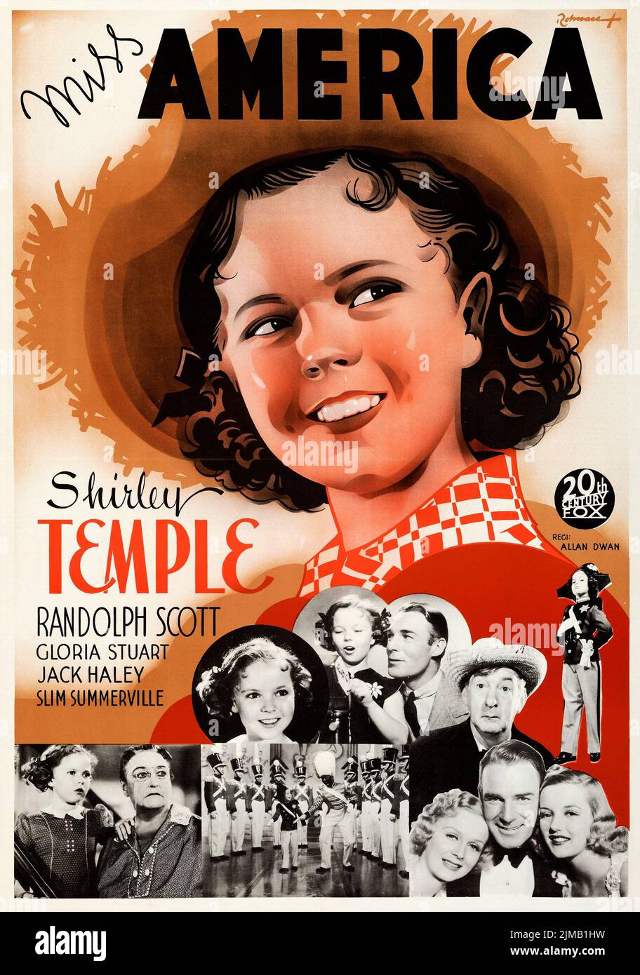 Miss America - Rebecca von Sunnybrook Farm (20. Century Fox, 1938). Schwedisches Filmplakat feat Shirley Temple. Eric Rohman-Kunstwerk Stockfoto