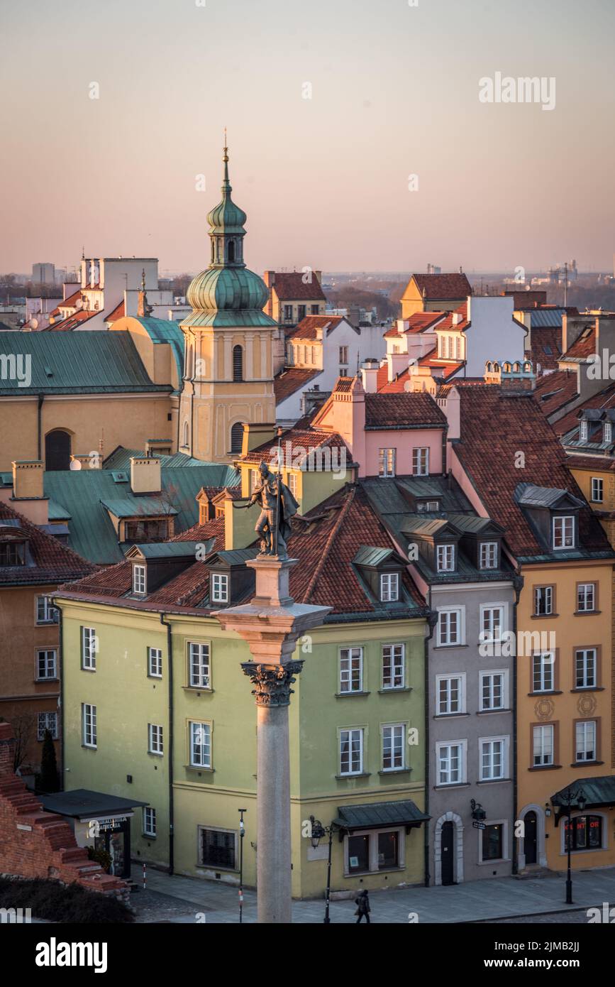 Blick vom Aussichtsturm auf die Warschauer Altstadt Stockfoto