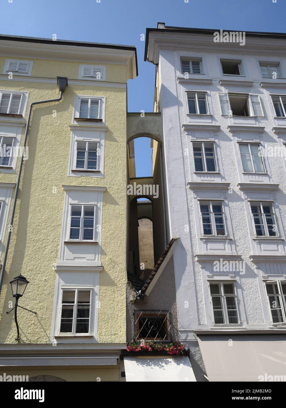 Salzburg - kleinstes Haus in der Altstadt, Österreich Stockfoto
