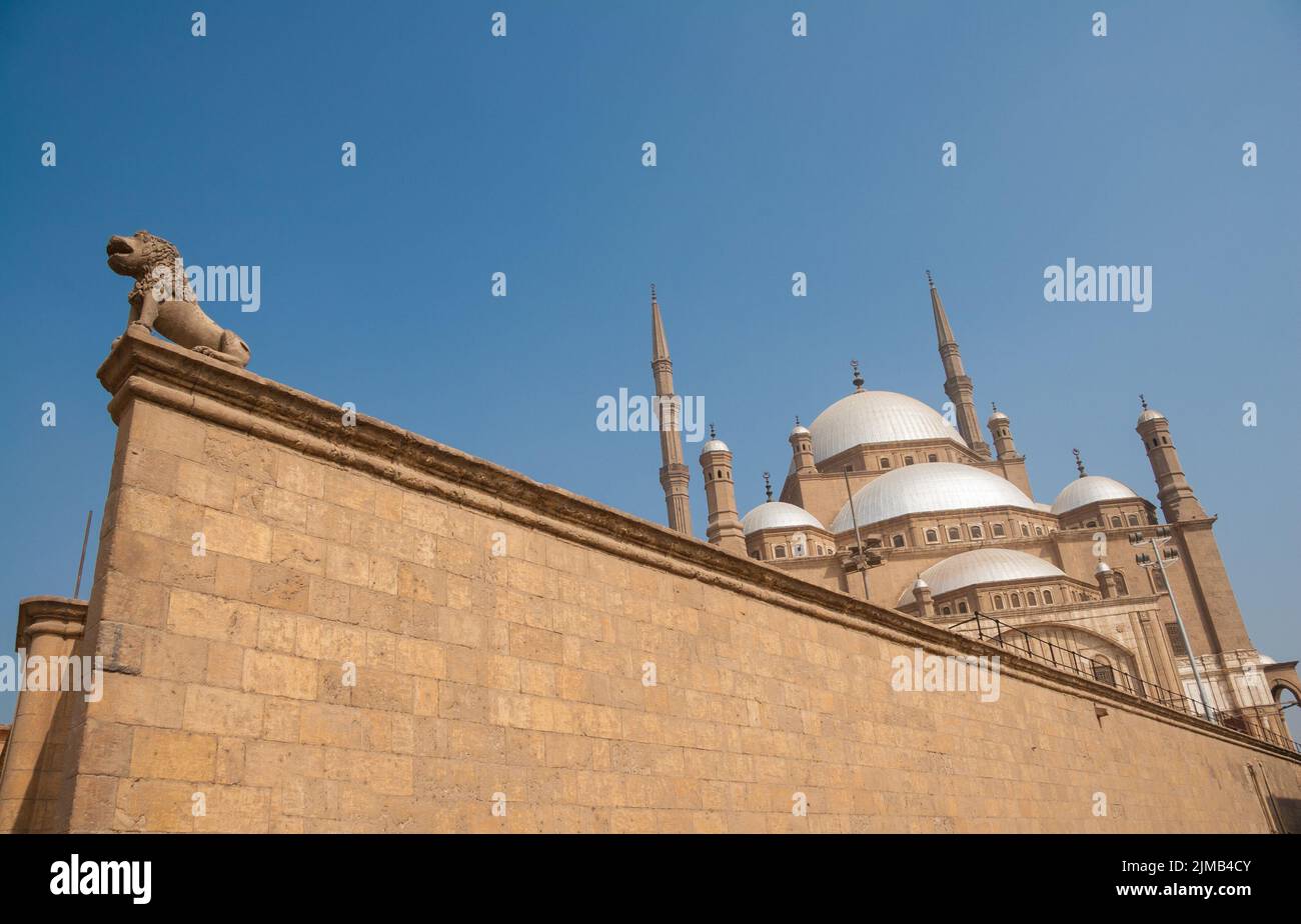 Mohammed Ali oder Alabaster-Moschee, Saladin-Zitadelle, Kairo, Ägypten - unkonventionelle Winkel gedreht Stockfoto