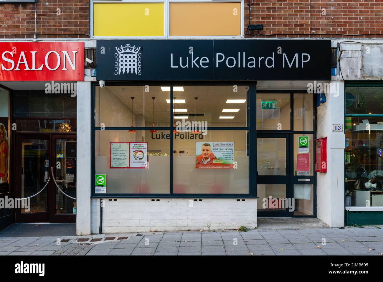 Das öffentliche Büro und die Beratungsräume von Luke Pollard, Mitglied des Parlaments für Plymouth, Sutton und Devonport Stockfoto