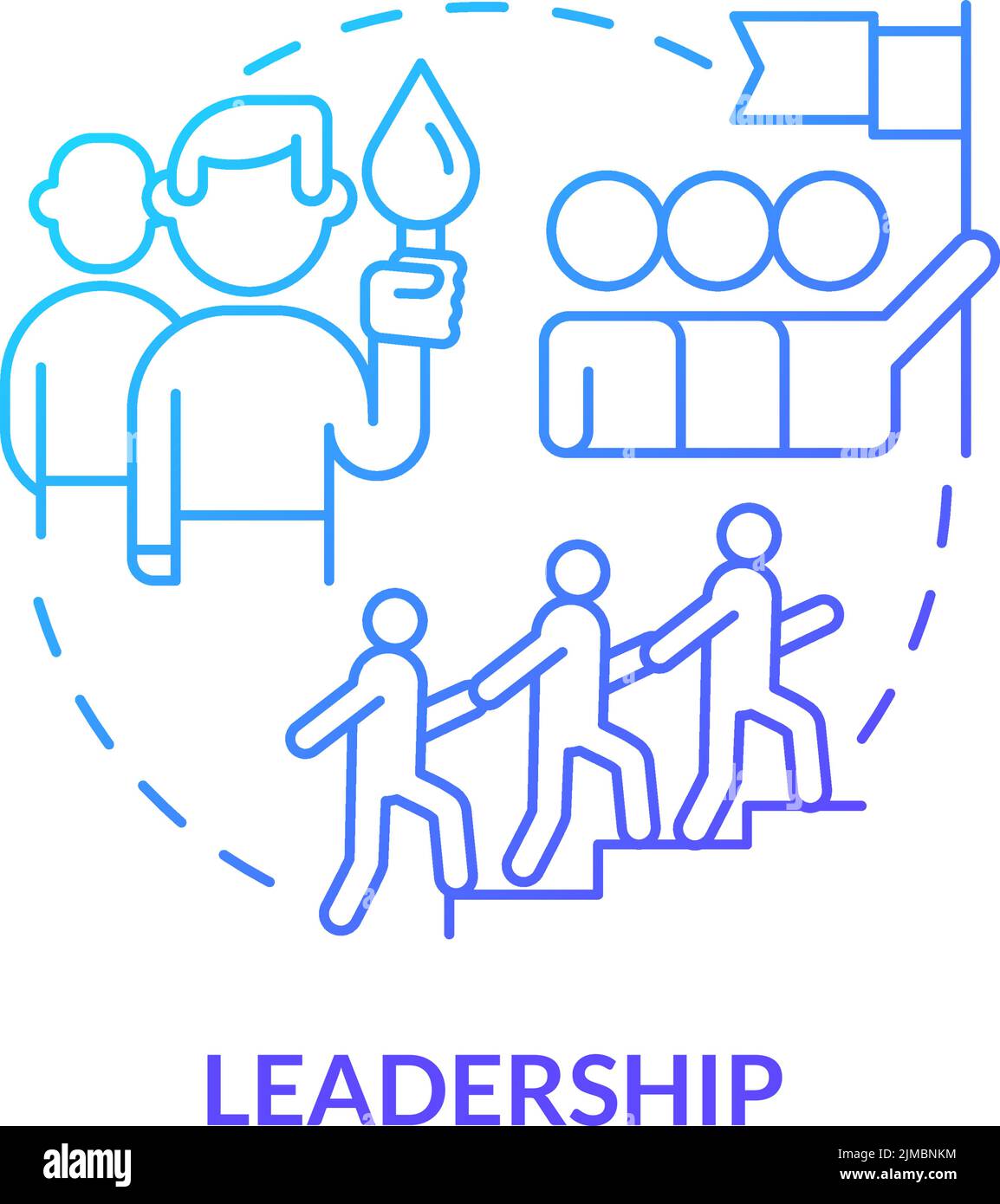 Symbol für das Konzept „Leadership Blue Gradient“ Stock Vektor
