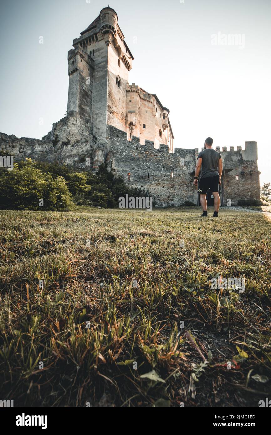 Foto der mittelalterlichen Burg in Österreich Burg lichtenstein Stockfoto