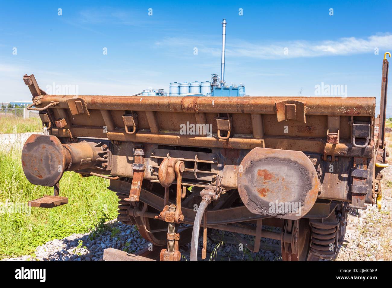 Güterwagen der Bahn Stockfoto