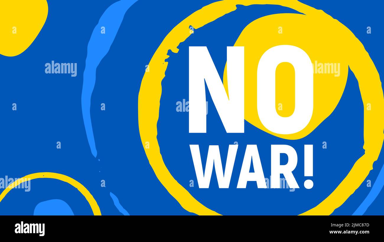 Vektor Papier geschnitten Hintergrund Illustration von No war Ukraine Konzept mit Verbotszeichen auf Ukraine Flagge Farben. Kein Krieg und kein militärischer Angriff in der Ukraine Stock Vektor