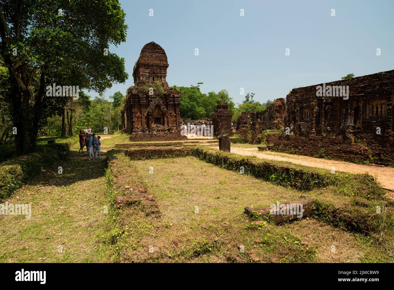 My Son UNESCO-Weltkulturerbe in der Nähe von Hoi an in Zentralvietnam ist ein alter Hindu-Tempelkomplex des Cham-Volkes. Ruinen des alten hindu-Tempels Stockfoto