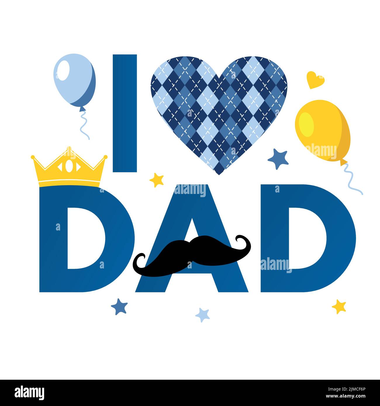 Vatertag-Bannerschablone mit Krone und auf weiß. Grüße und Geschenke zum Vatertag im flachen Stil. Promotion und Shopping-Vorlage für die Liebe Stock Vektor