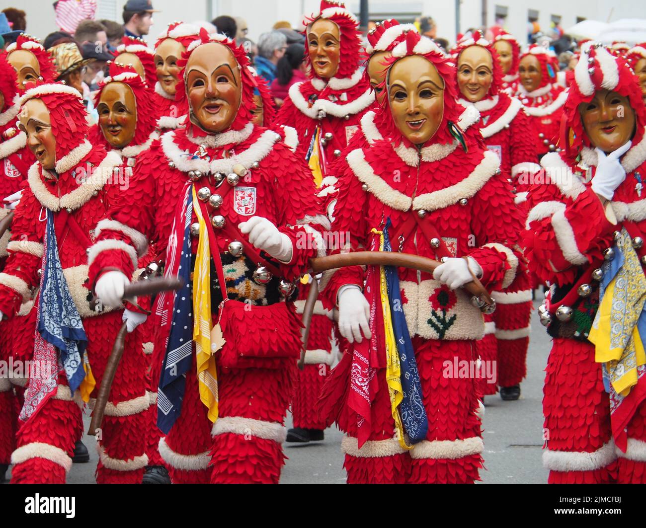 Schwäbisch-alemannische fasnet - Rote PlÃ¤tzler Stockfoto