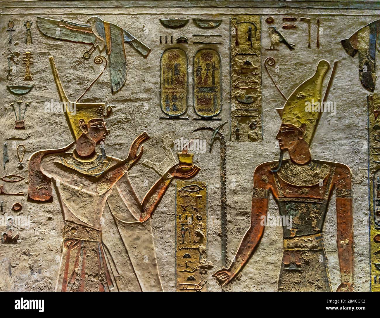 Alte Farben ägypten Bilder an der Wand Stockfoto