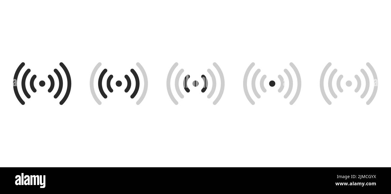 Wi-Fi-Vektor-Symbole eingestellt. Signalqualität der Visualisierung. WiFi-Signal für Internetverbindung Stock Vektor
