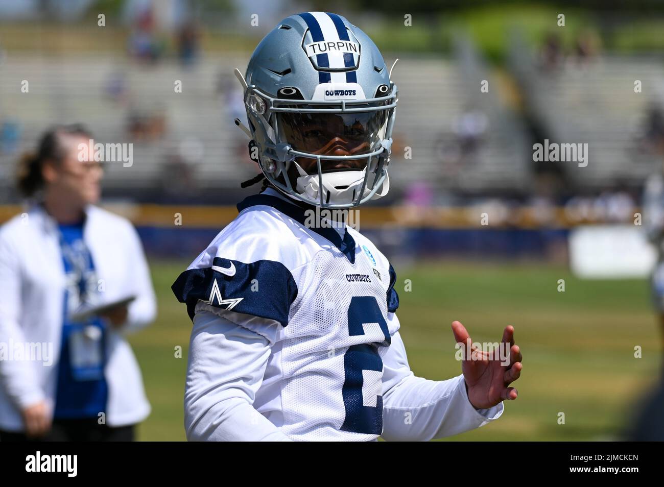 Dallas Cowboys Wide Receiver KaVontae Turpin (2) während des Trainingslagers, Mittwoch, 3. August 2022, in Oxnard, Calif. (Dylan Stewart/Image of Sport) Stockfoto