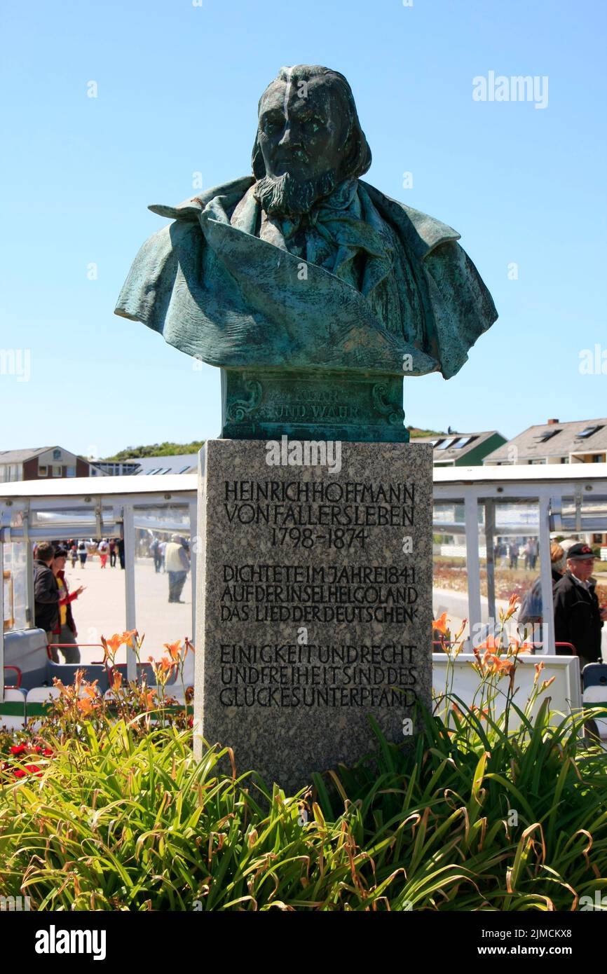 Denkmal von August Heinrich Hoffmann von Fallersleben Stockfoto