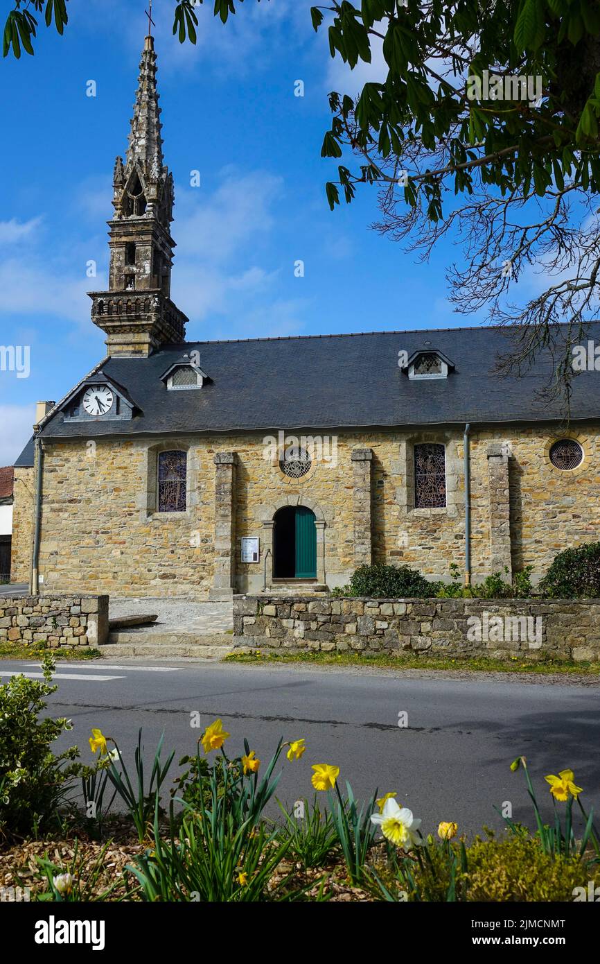Saint-Eloi Church, Roscanvel, Crozon Peninsula, Finistere Penn ar Bed Department, Bretagne Breizh Region, Atlantikküste, Frankreich Stockfoto