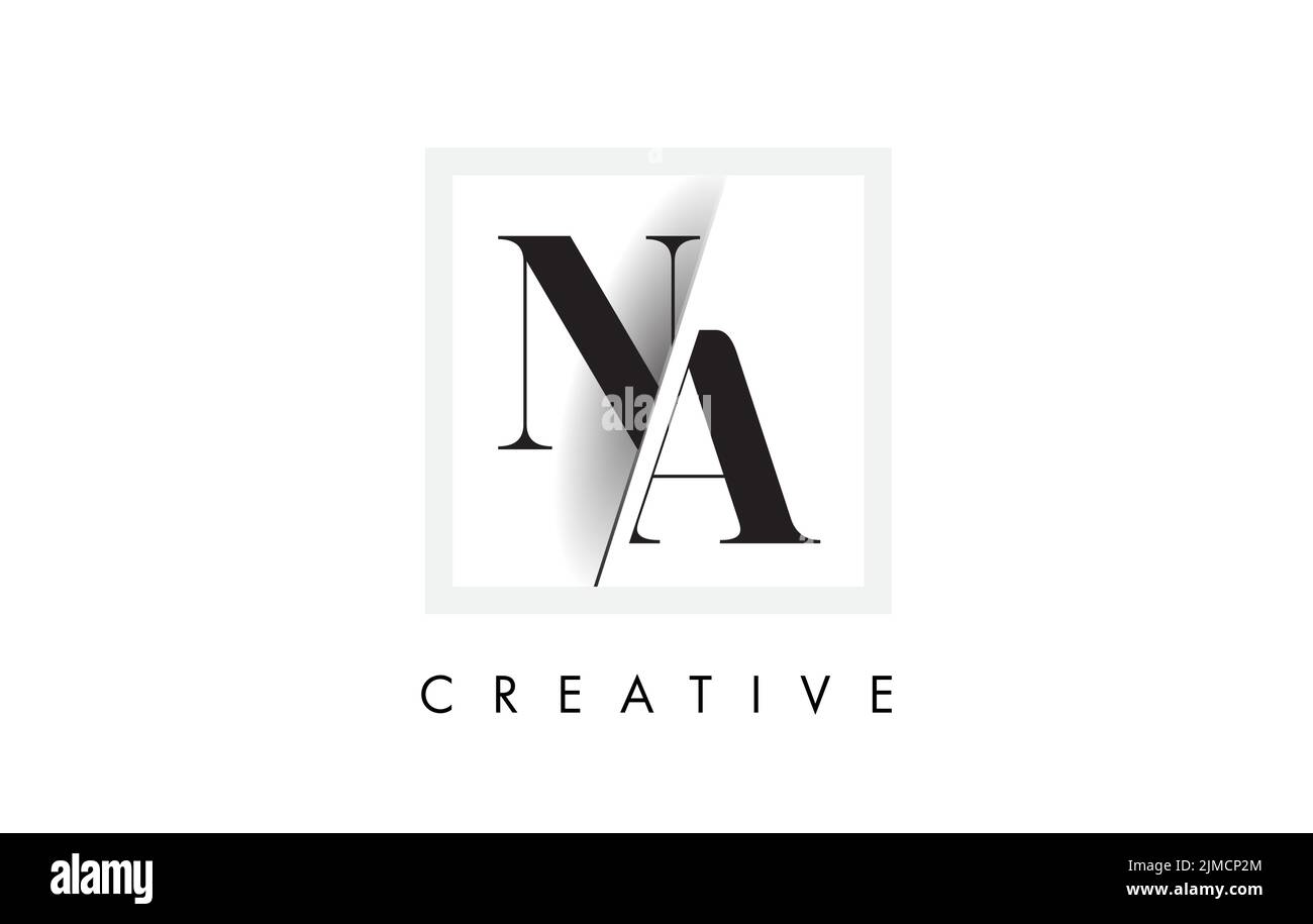 NA Letter Logo Design mit Creative Intersected und Cut Serif Schrift. Stock Vektor