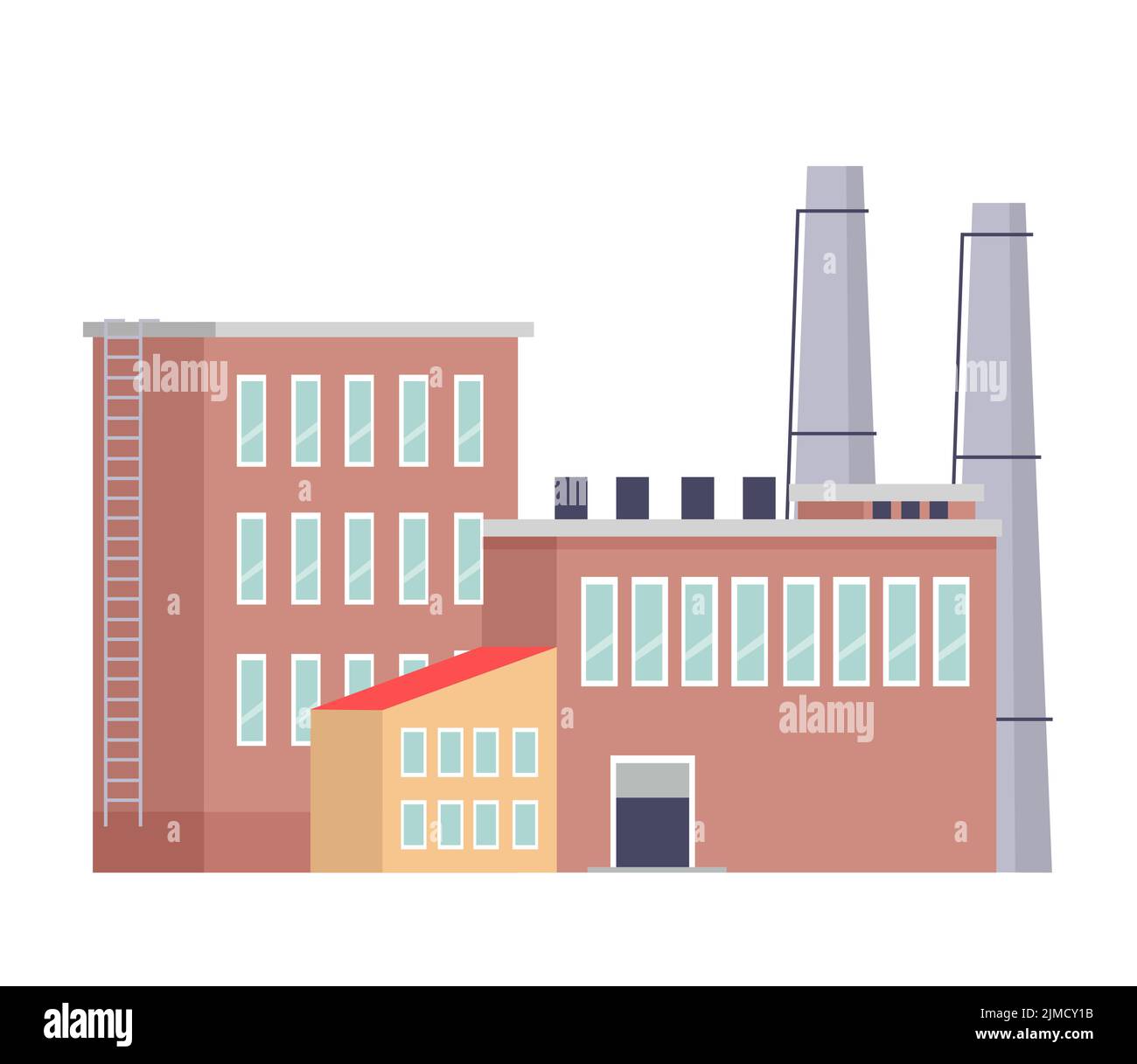 Industrielles produktives Gebäude. Urban Manufacture Factory, Enterprise Warehouse Vektor Illustration Stock Vektor