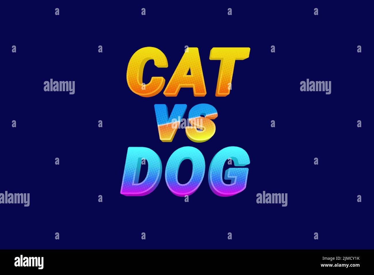 Editierbare Texteffekte Cat VS Dog , Wörter und Schriftart können geändert werden Stock Vektor