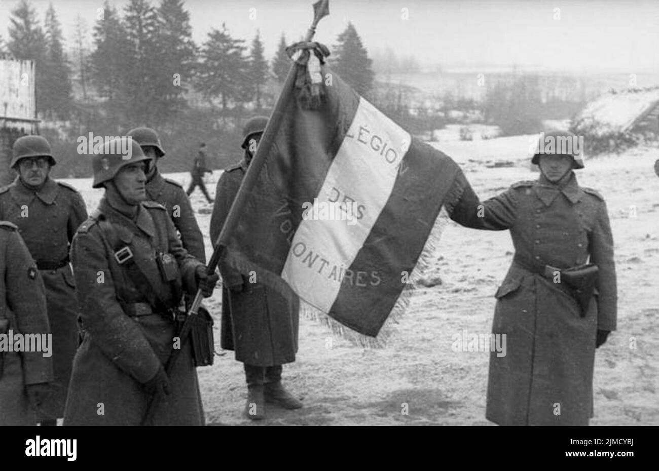 Die Légion des Volontaires (LVF) kämpfte als Teil der deutschen Armee an der russischen Front. Stockfoto