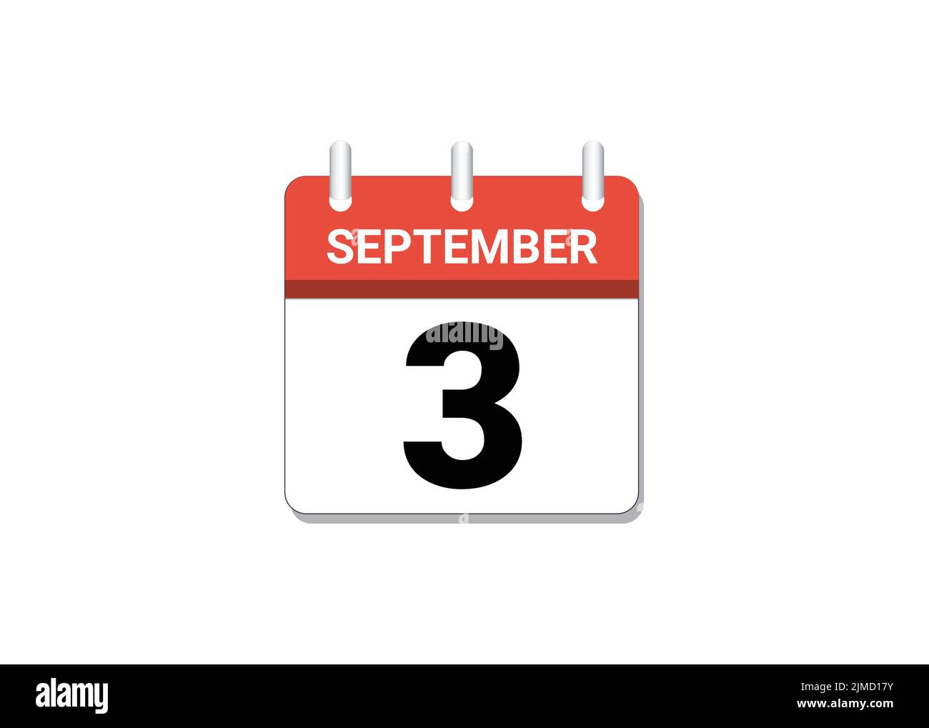 September, 3. Kalender Symbol Vektor, Konzept von Zeitplan, Geschäft und Aufgaben Stock Vektor