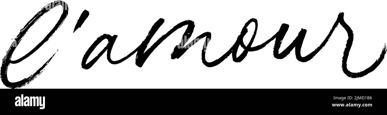 L amour moderne Pinsel Kalligraphie, handgezeichnete Text. Stock Vektor