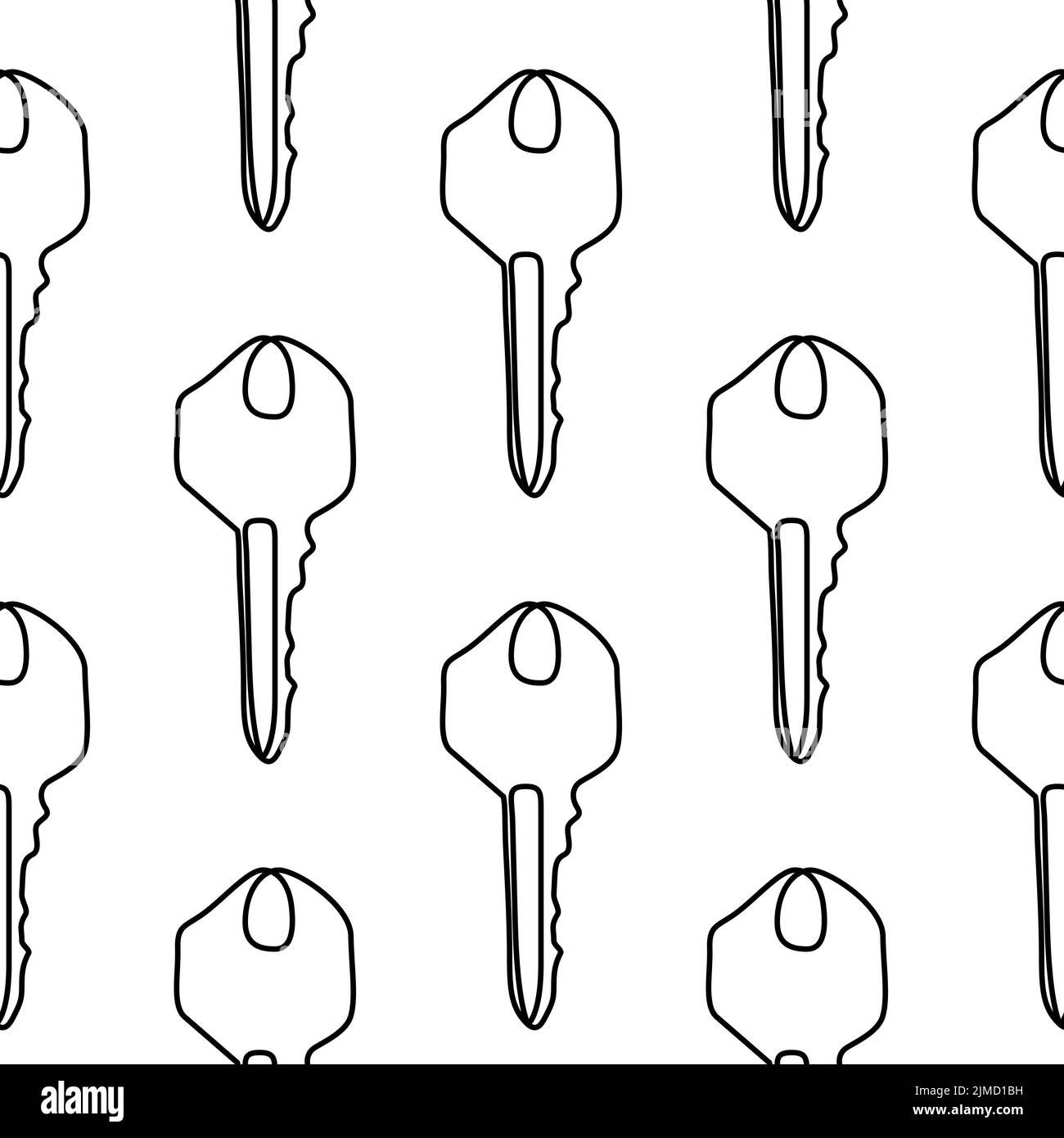 Tasten nahtloses Muster. Minimalistischer Hintergrund der fortlaufenden Linientaste. Vektor-Illustration für den Verkauf von Immobilien, Sicherheit Stock Vektor