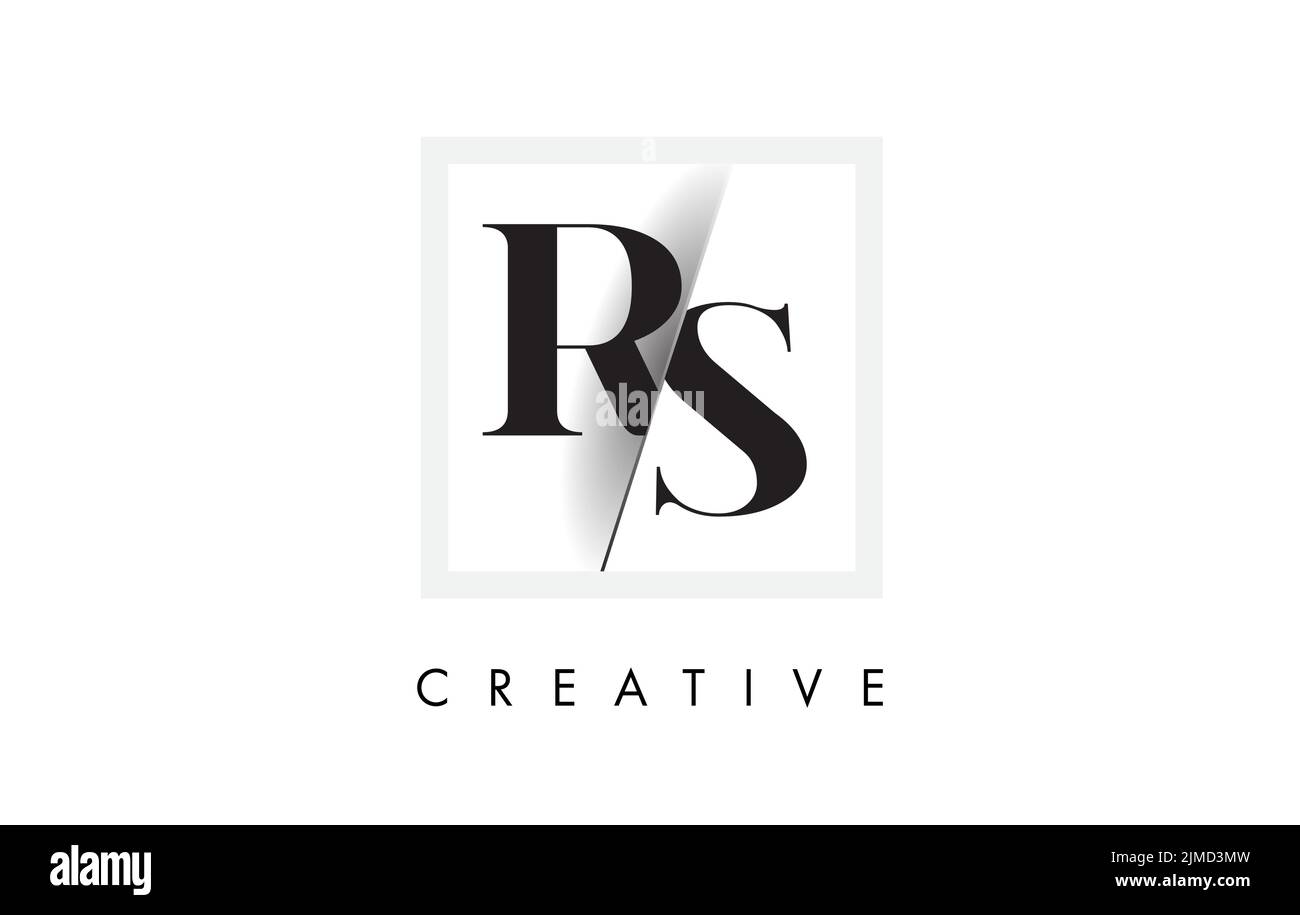 RS Letter Logo Design mit kreativer Schnittschrift und Schnittschrift Serif. Stock Vektor
