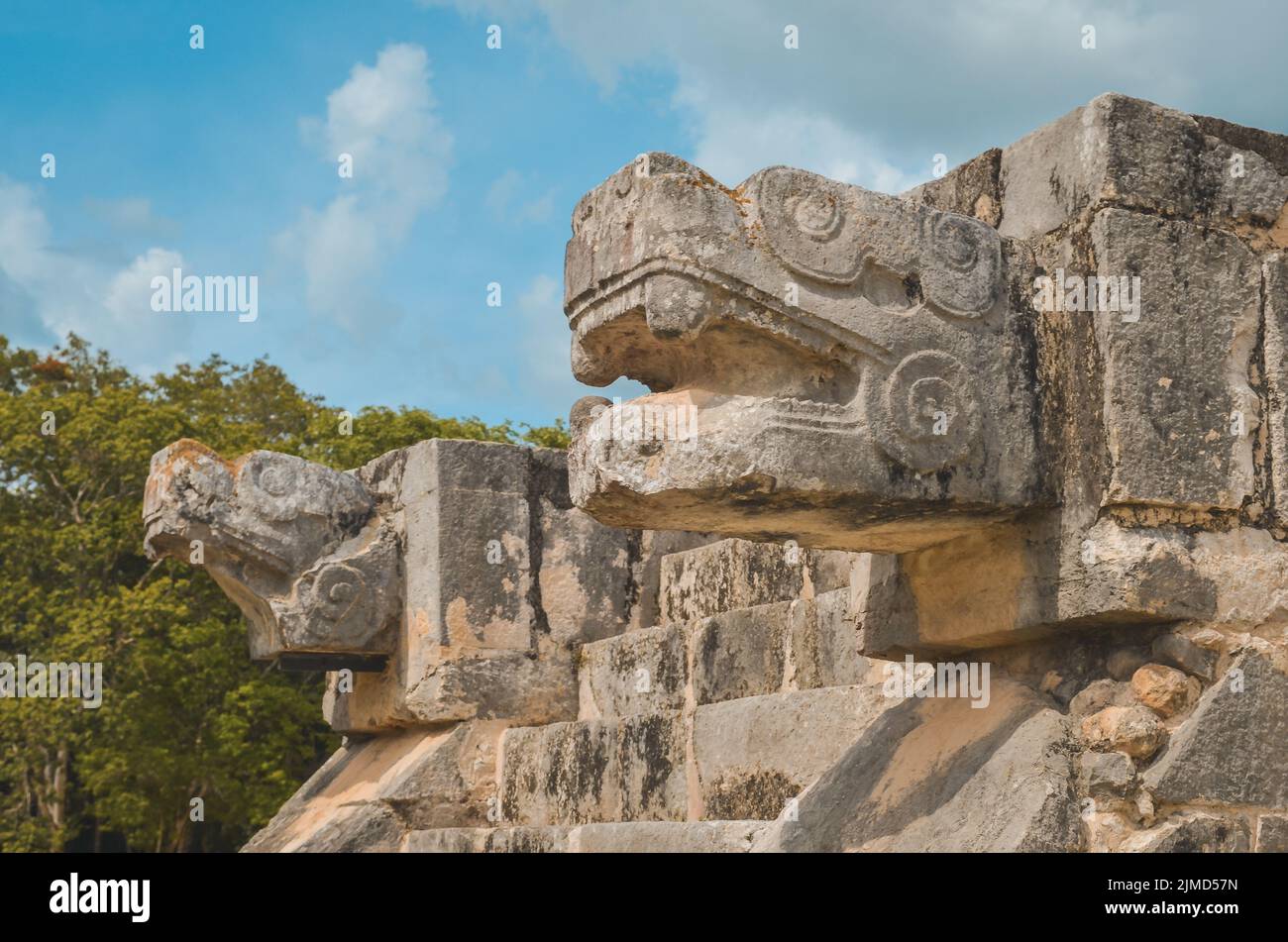 Tolles Foto der Pyramide von Chichen Itza, Maya-Zivilisation, eine der am meisten besuchten archäologischen Stockfoto