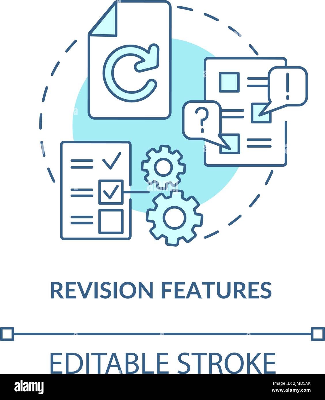 Die Version verfügt über ein türkisfarbenes Konzeptsymbol Stock Vektor