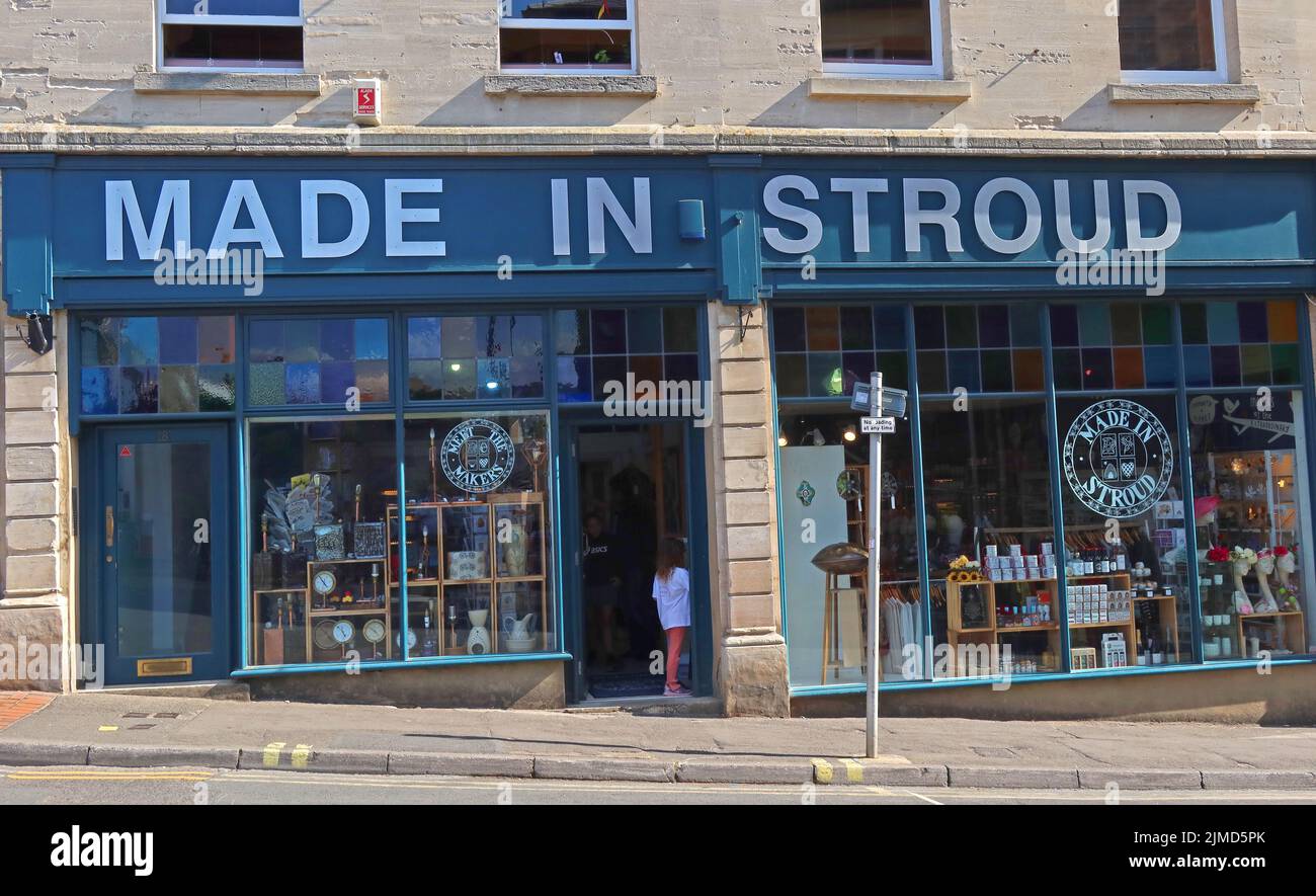 Made in Stroud Shop & Emporium, lokales Kunsthandwerk, alles, 16 Kendrick St, Stroud, Gloucestershire, England, Großbritannien, GL5 1AA Stockfoto