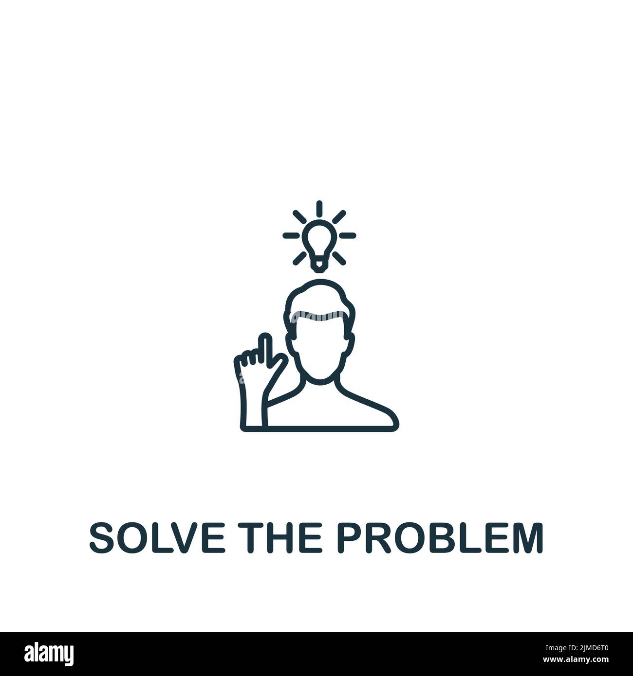 Lösen Sie das Problemsymbol. Monochrom Simple Brain Process Icon für Vorlagen, Webdesign und Infografiken Stock Vektor