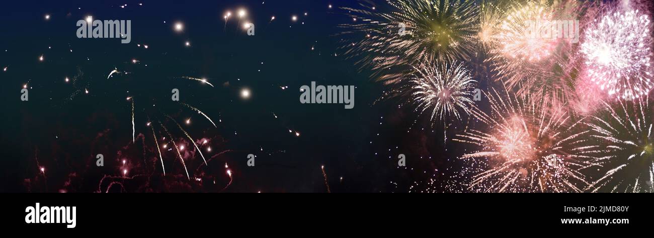 Feuerwerk, Lichter, Muster, hell funkelnd, bunt, Banner Stockfoto