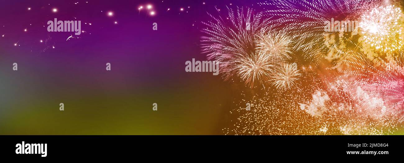 Feuerwerk, Lichter, Muster, hell funkelnd, bunt, Banner Stockfoto