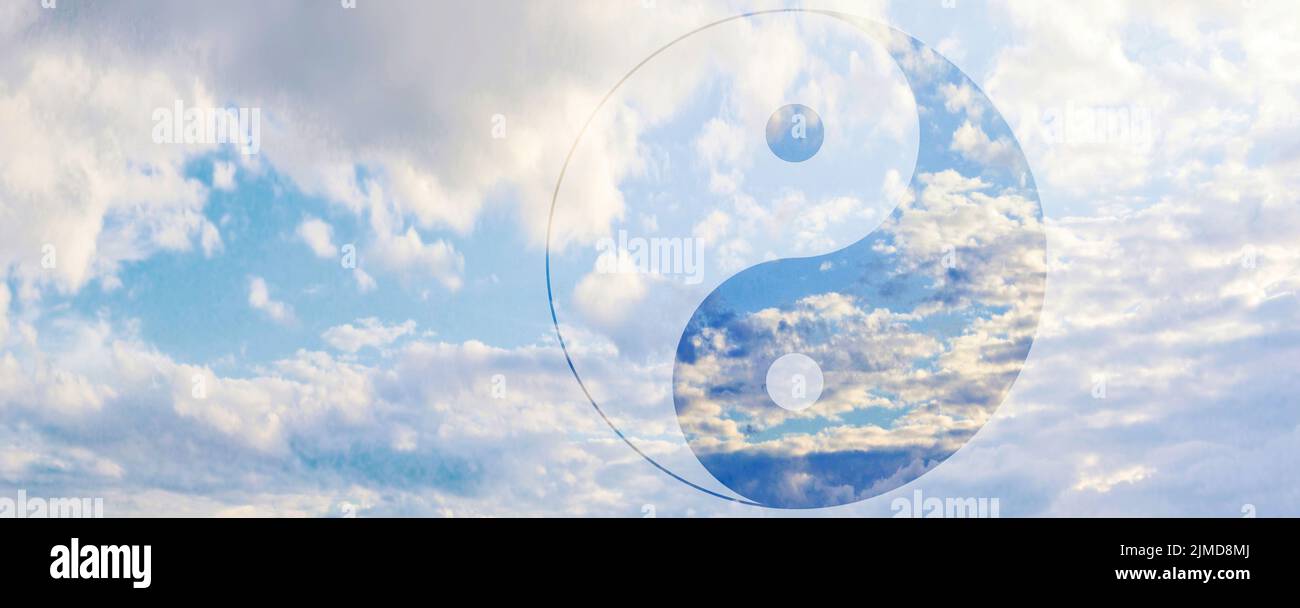 Yin, Yang, Medizin, chinesisch, tcm, Symbol, Zeichen, texturiertes Banner Stockfoto