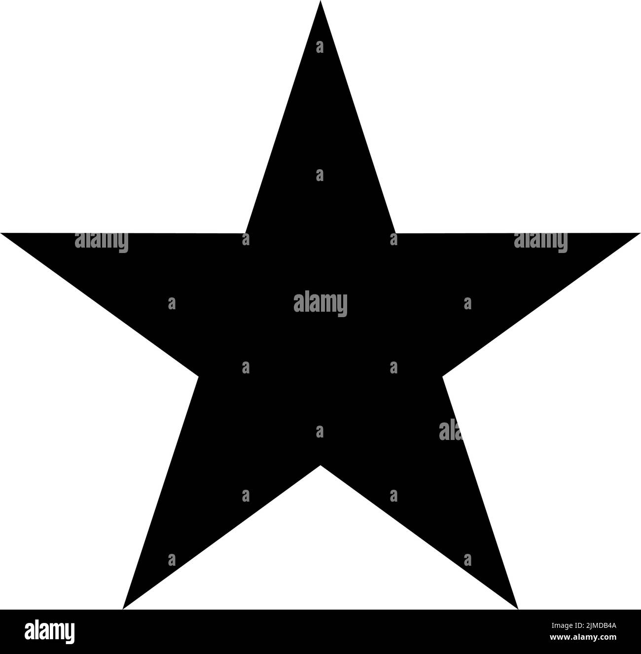 Symbol mit fünf spitzen Sternen. Schwarze Form auf weißem Hintergrund. Stock Vektor