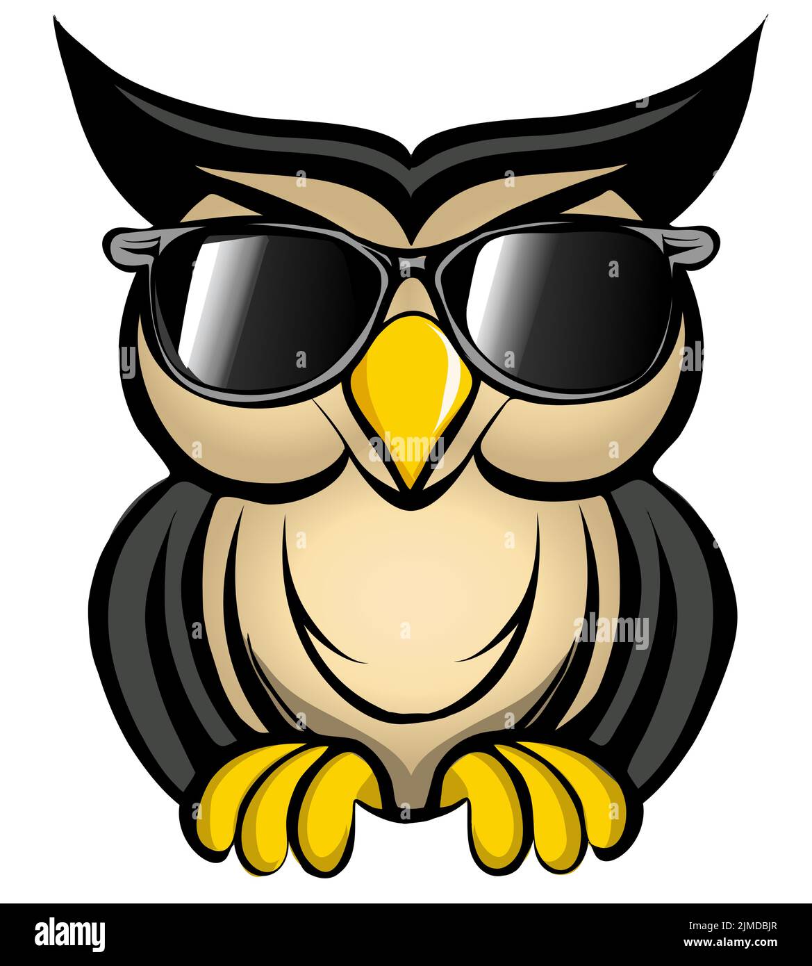 Eule mit Sonnenbrille, Logo - Vektor-Illustration (ideal für den Druck auf Stoff oder Papier, Poster oder Tapete, Hausdekoration) Stock Vektor