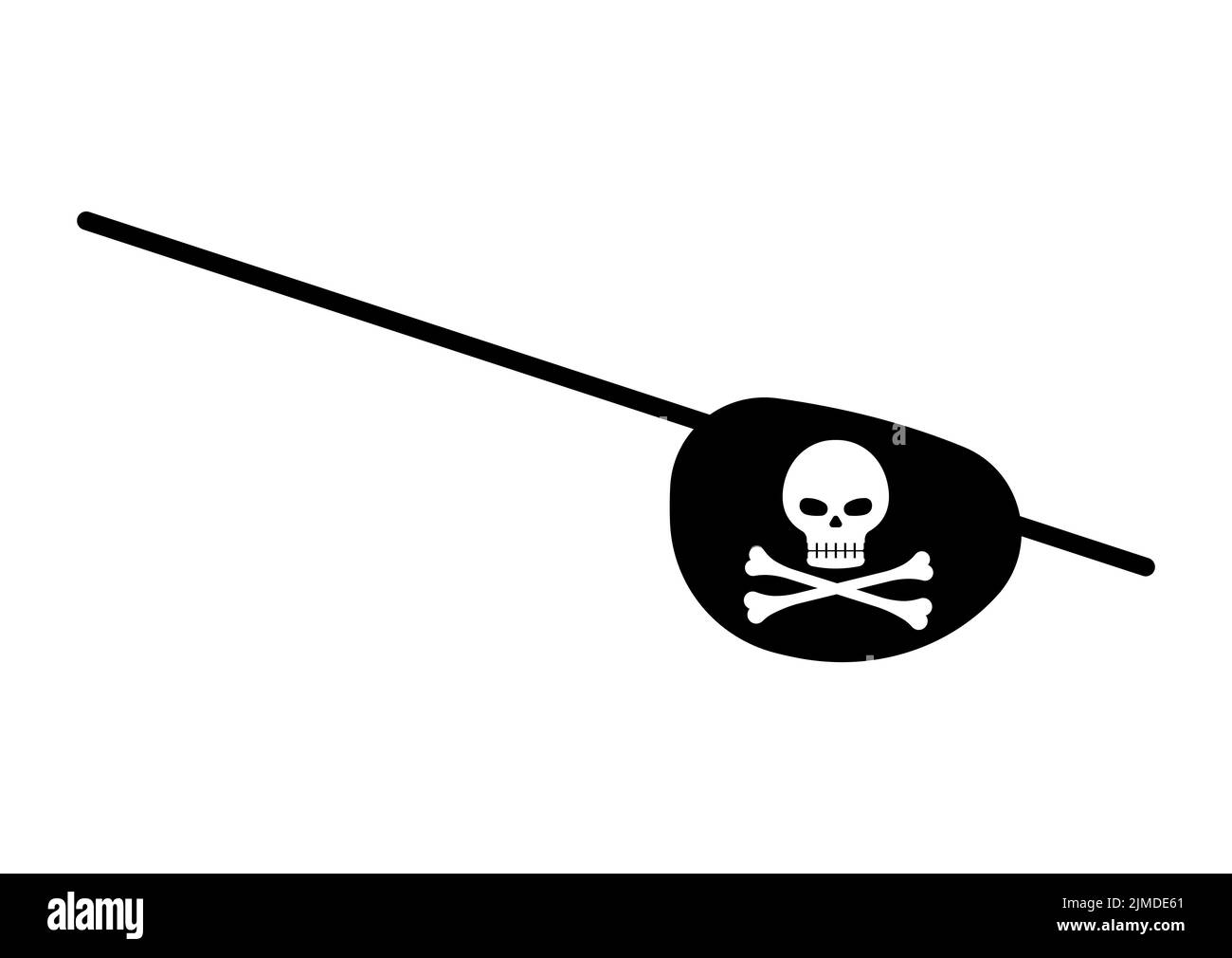 Pirate Augenklappe mit Totenkopf und Kreuzknochen Verband. Stock Vektor